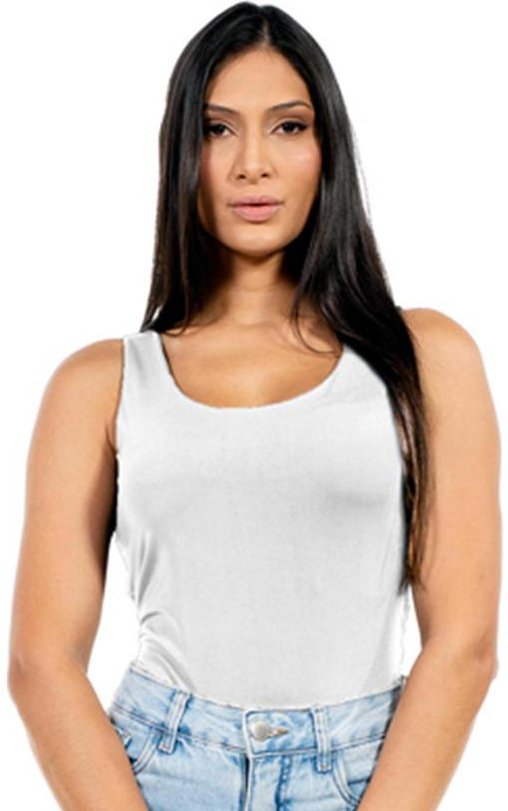 Imagem principal Regata Feminina Fitness Branco Cobertura Cobertura