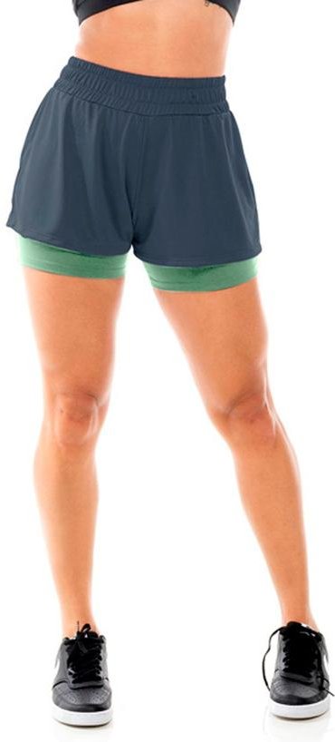 Imagem principal Short Feminino Fitness Cinza Cobertura Cobertura