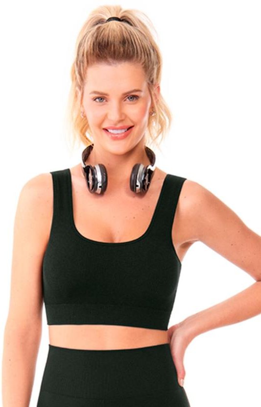 Imagem principal Top com Bojo Removível sem Costura Preto Zee Rucci Zee Rucci