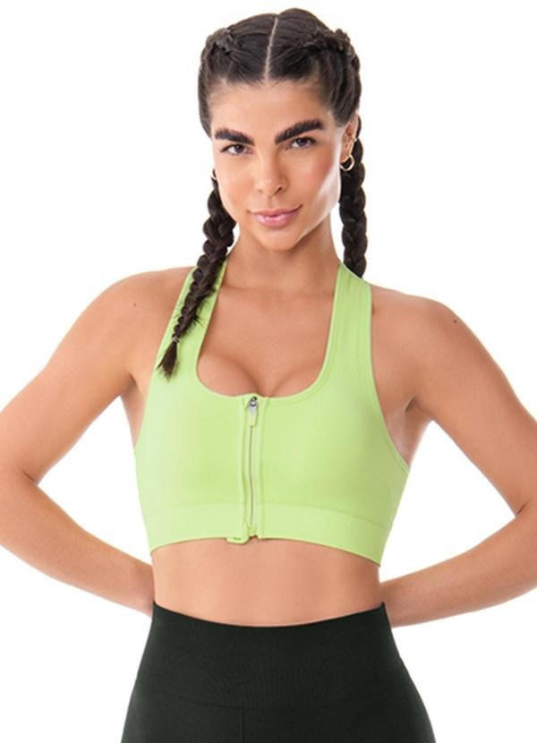 Imagem principal Top com Zíper e Bojo Removível sem Costura Verde Zee Rucci Zee Rucci