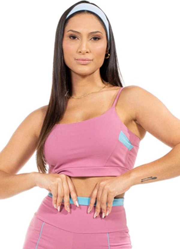 Imagem principal Top Feminino Fitness Rosa Cobertura Cobertura