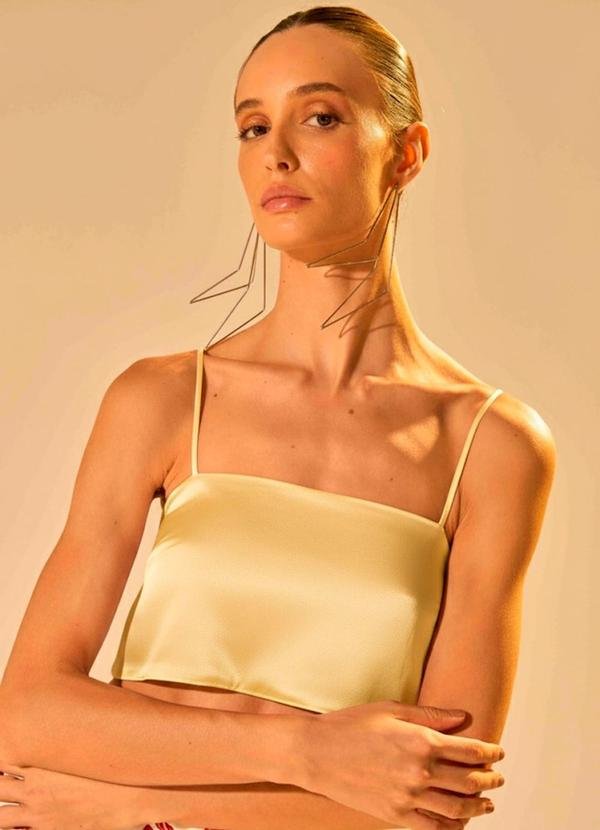 Top Laço Amarelo