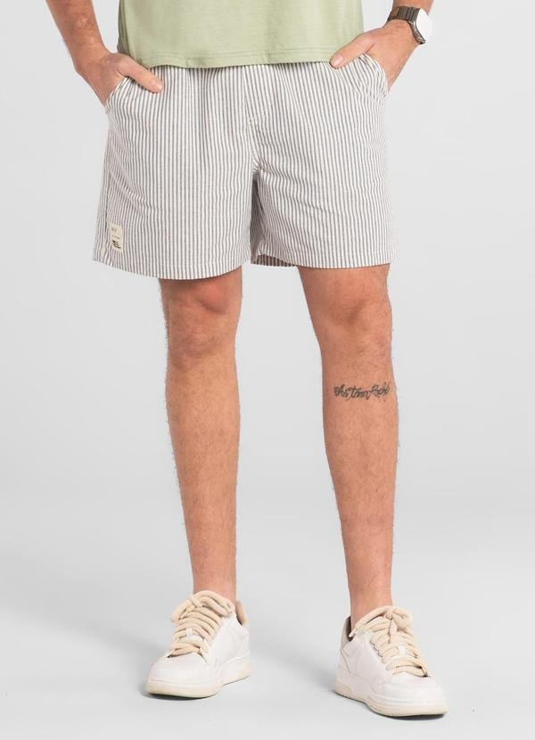 Bermuda Listrada em Algodão The Philippines Azul