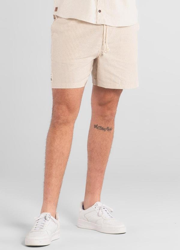 Bermuda Listrada em Algodão The Philippines Marrom