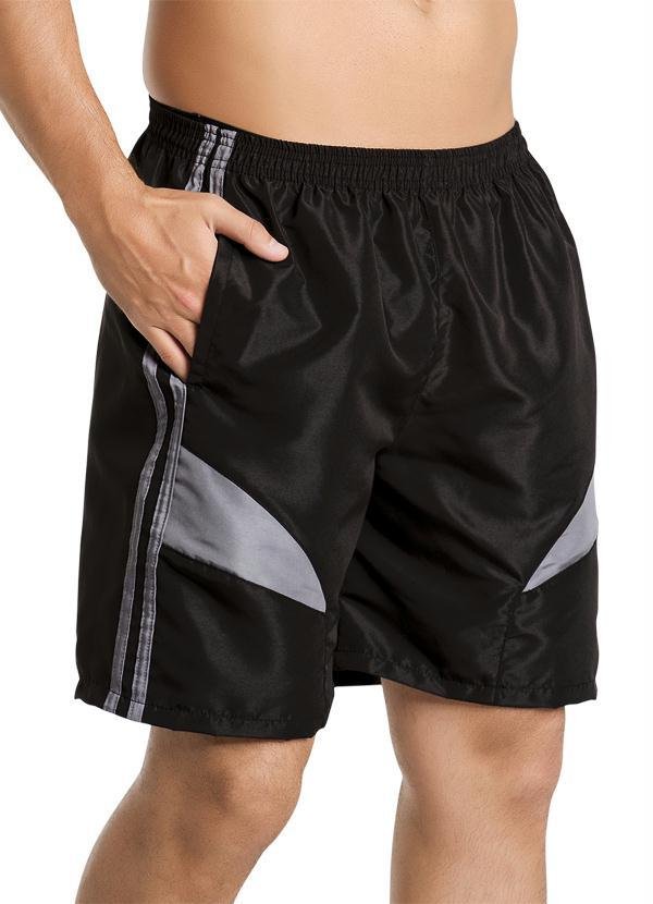 Bermuda Masculina Preta e Cinza