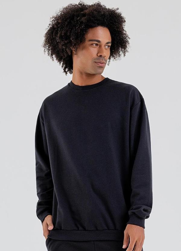 Imagem principal Blusão Masculino em Moletom Preto JUST BASIC JUST BASIC