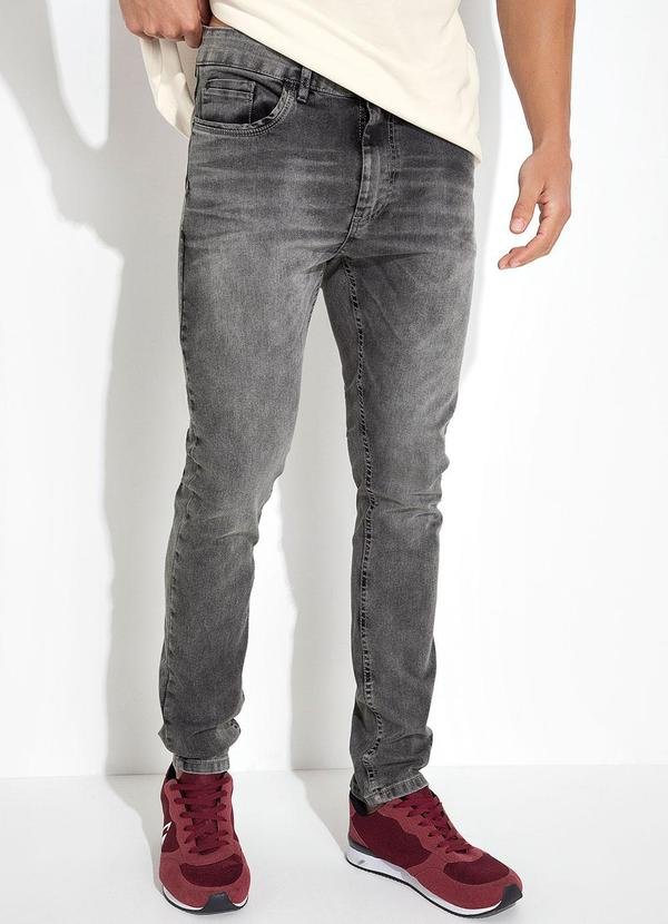 Calça Jeans Preto em Jeans com Elastano