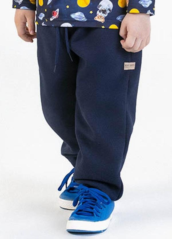 Calça em Moletom Azul