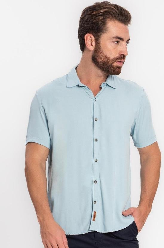 Imagem principal Camisa Masculina em Viscose Dobby Azul Diametro Diametro