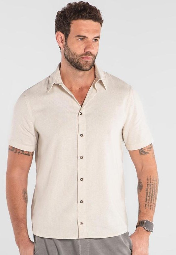 Imagem principal Camisa Social com Linho The Philippines Bege The Philippines