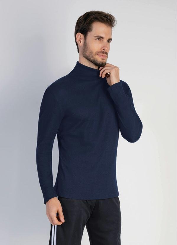 Imagem principal Camiseta Manga Longa Gola Rolê Marinho Moda Pop Moda Pop