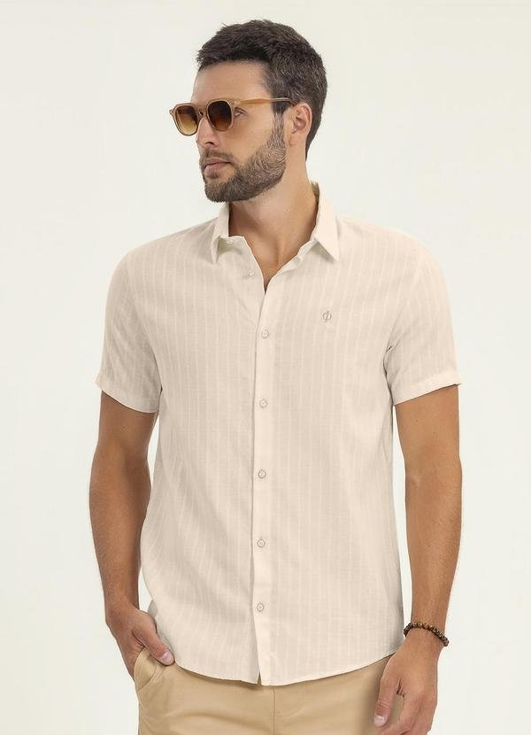 Imagem principal Camisa Masculina Manga Curta Bege Diametro Diametro