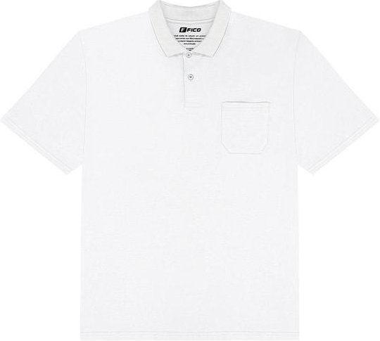 Imagem principal Camisa Polo Básica Plus Size com Bolso Branco Fico Fico