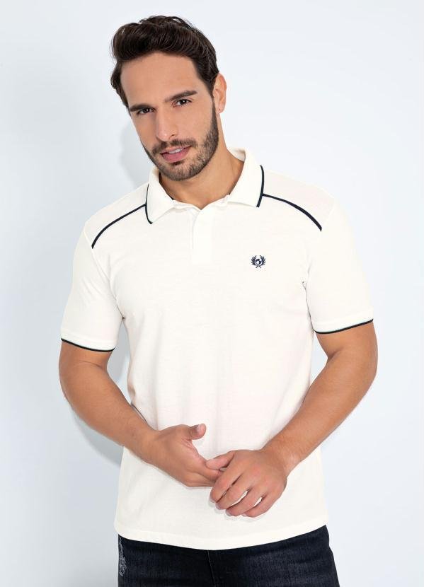 Imagem principal Camisa Polo Branco com Recortes
