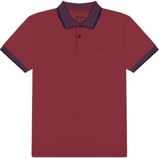 Camisa Polo com Retilínea Vermelho