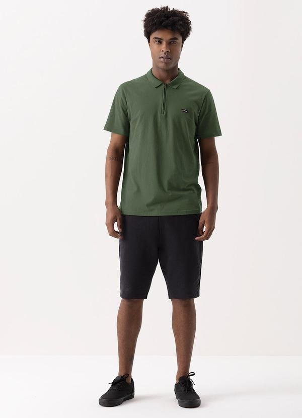 Imagem principal Camisa Polo com Zíper em Meia Malha Verde Fico Fico