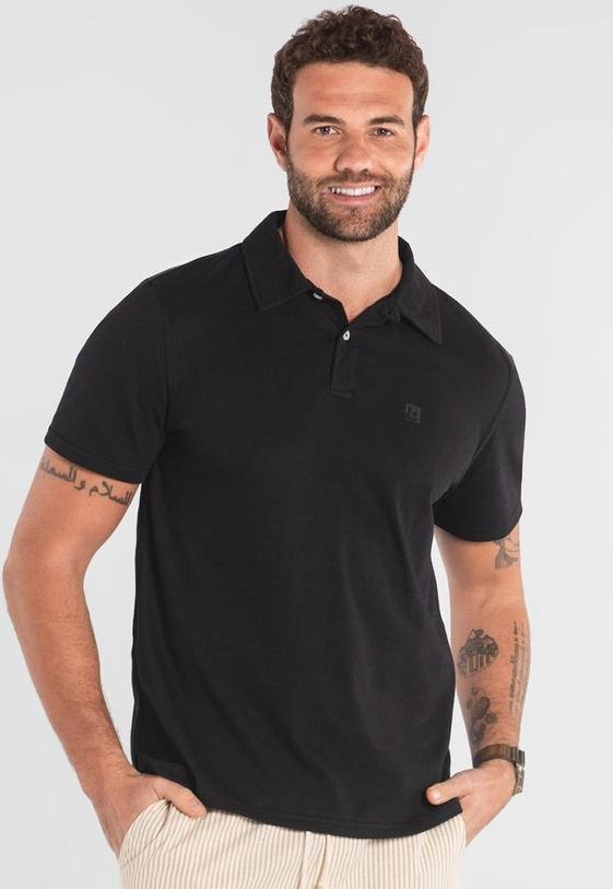 Imagem principal Camisa Polo em Piquet The Philippines Preto The Philippines