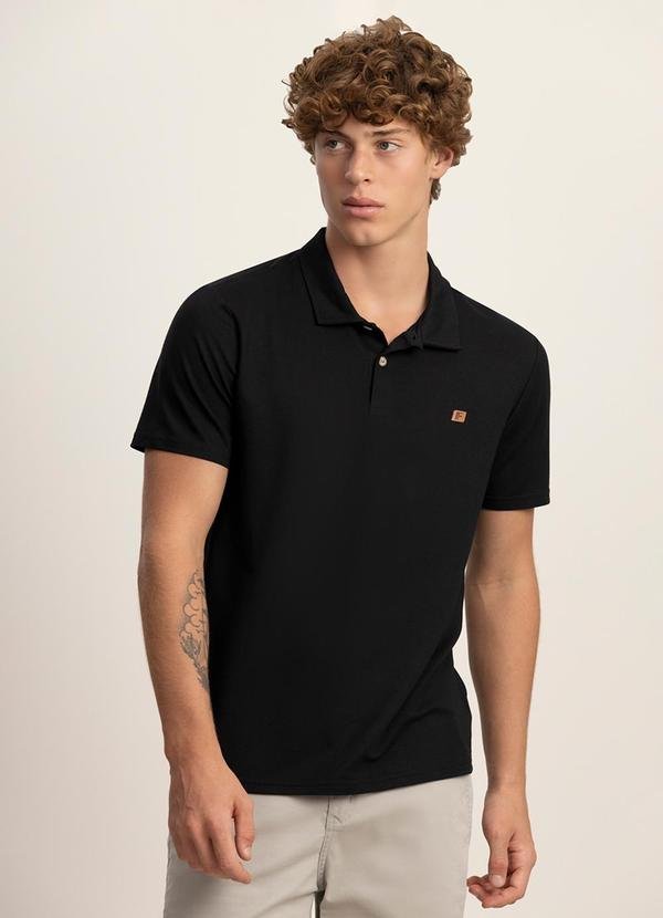 Imagem principal Camisa Polo Masculina em Malha Preto Fico Fico