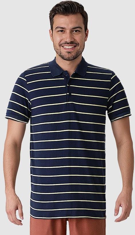 Imagem principal Camisa Polo Slim Listrada Azul Malwee Malwee