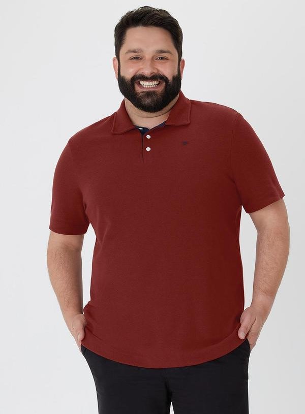 Imagem principal Camisa Polo Texturizada com Bordado Bordô Malwee Malwee