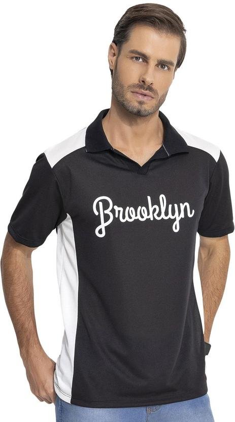 Camisa Polo Preto em New Crepe