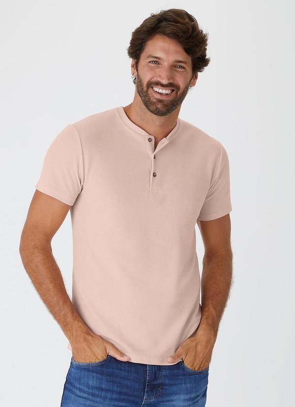 Imagem principal Camiseta com Botões em Malha Texturizada Rosê Malwee Malwee