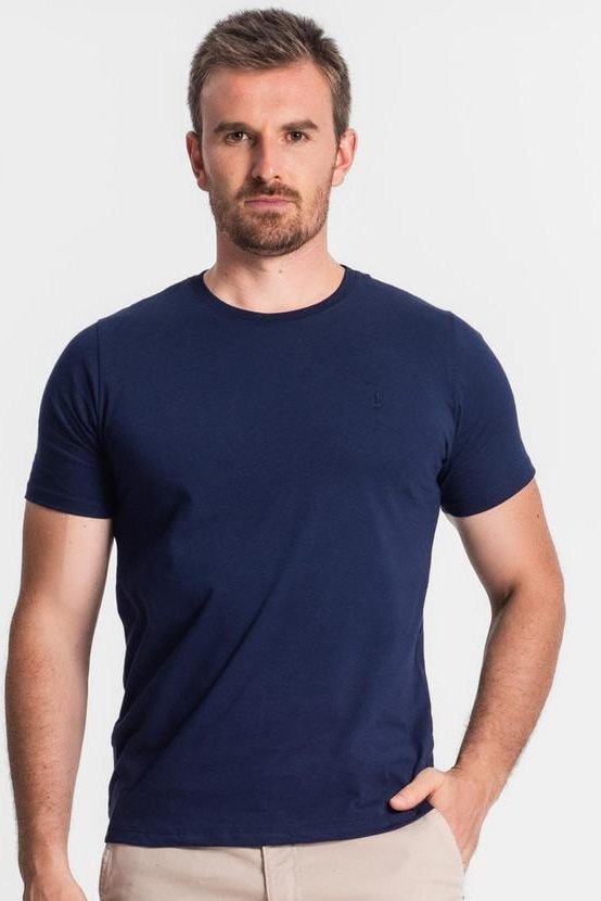 Imagem principal Camiseta Masculina Básica Meia Malha Azul Diametro Diametro