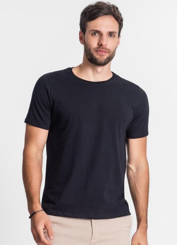 Imagem principal Camiseta Masculina Básica Meia Malha Preto Diametro Diametro