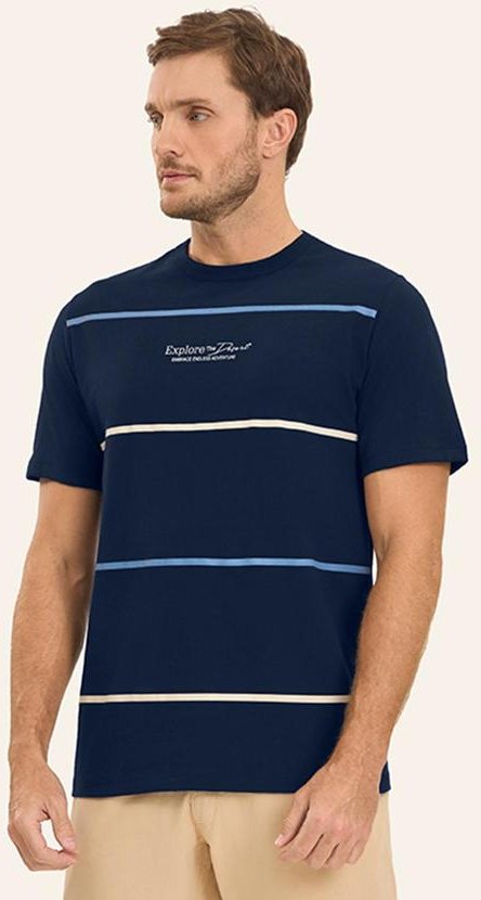 Imagem principal Camiseta Masculina em Meia Malha Azul Diametro Diametro