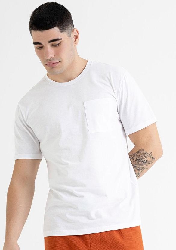 Imagem principal Camiseta Masculina em Meia Malha Branco JUST BASIC JUST BASIC