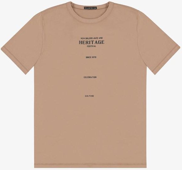 Imagem principal Camiseta Masculina em Meia Malha Marrom Diametro Diametro