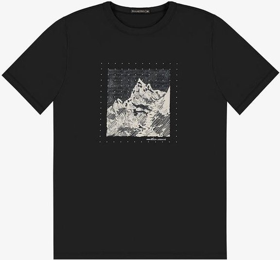 Imagem principal Camiseta Masculina em Meia Malha Preto Diametro Diametro