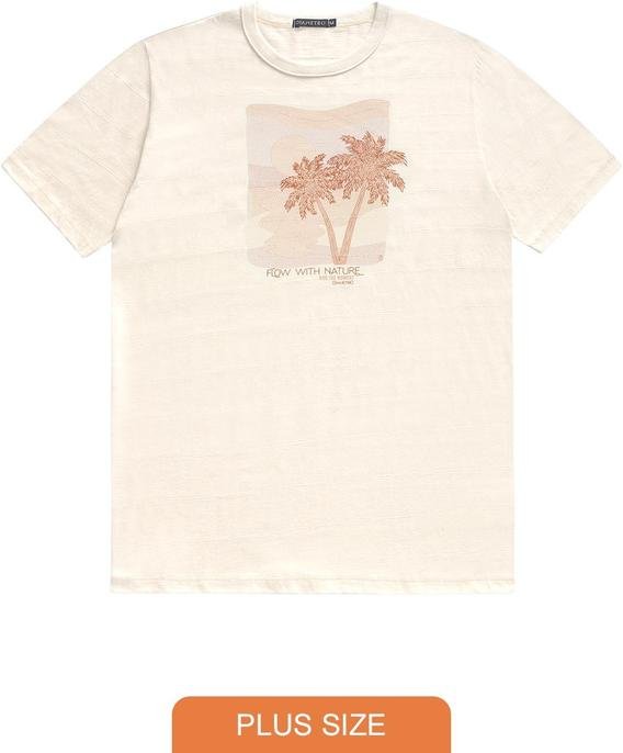 Imagem principal Camiseta Plus Masculina Malha Maquinetada Bege Diametro Diametro