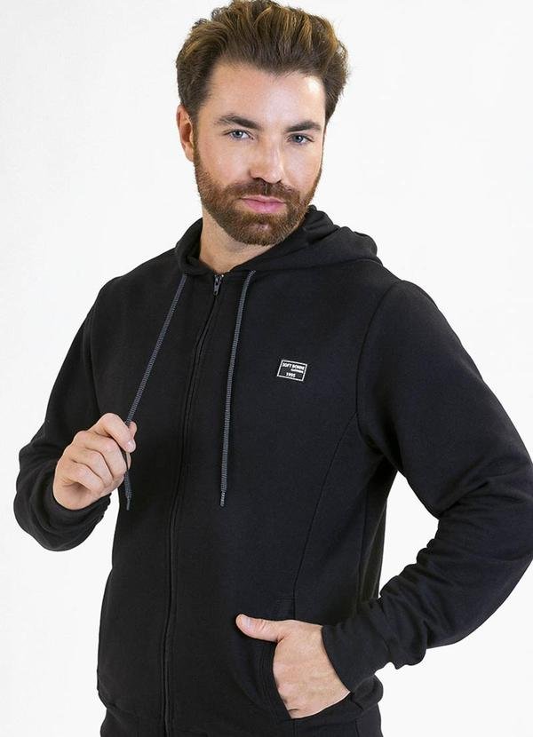 Jaqueta Adulto em Moletinho Preto