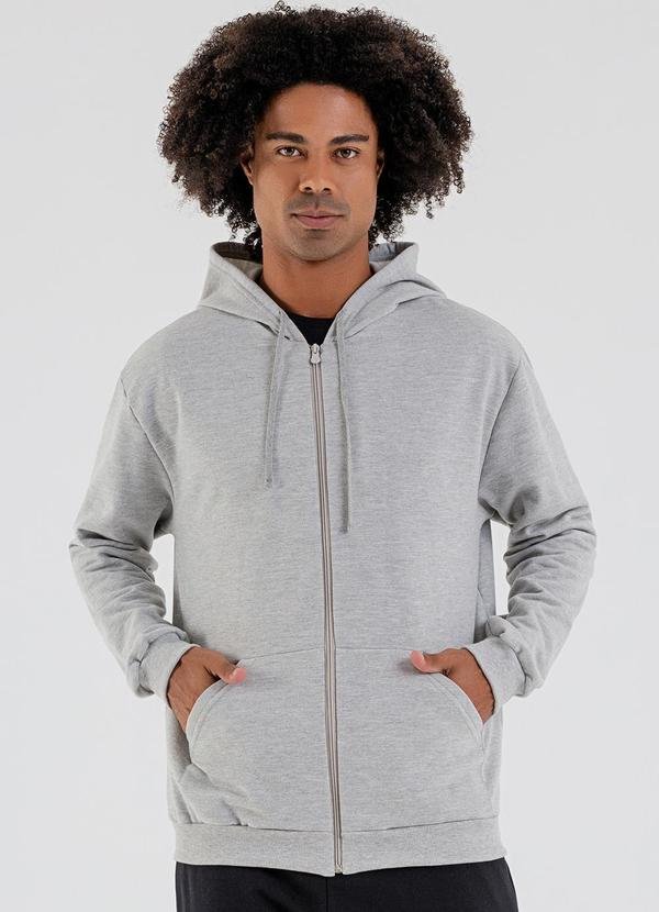 Imagem principal Jaqueta Masculina em Moletom Cinza JUST BASIC JUST BASIC