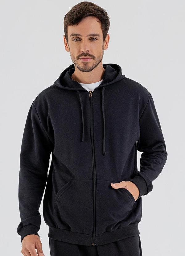 Imagem principal Jaqueta Masculina em Moletom Preto JUST BASIC JUST BASIC