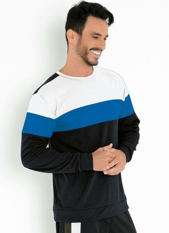 Imagem principal Casaco Tricolor Preto com Recortes Moda Pop Moda Pop