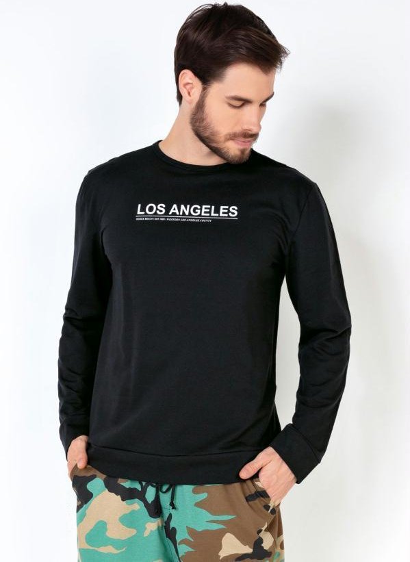 Imagem principal Casaco Los Angeles Básico Preto Moda Pop Moda Pop