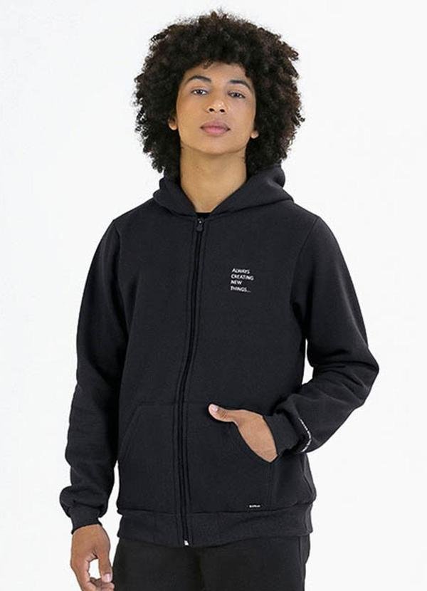Jaqueta Teen em Moletom Preto