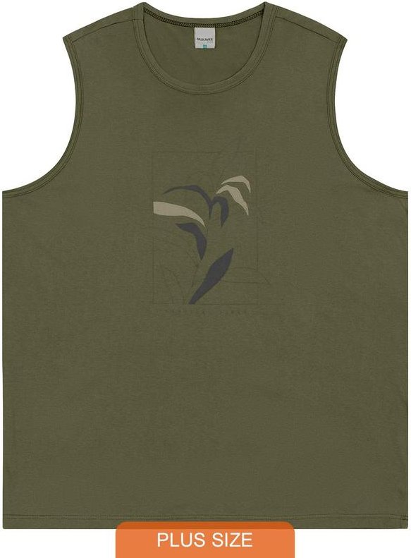 Imagem principal Regata Botânica em Malha Plus Verde Militar Malwee Malwee