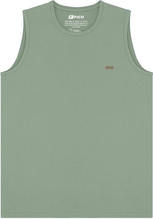 Imagem principal Regata em Meia Malha Penteada de Algodão Verde Fico Fico