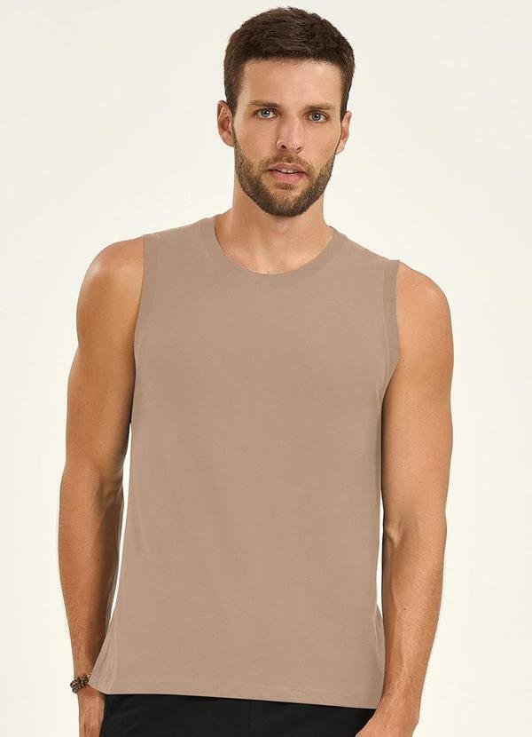 Imagem principal Regata Masculina Básico Meia Malha Marrom Diametro Diametro