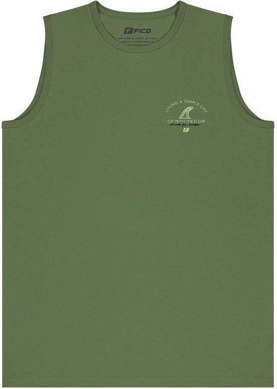 Imagem principal Regata Masculina com Estampa em Meia Malha Verde Fico Fico