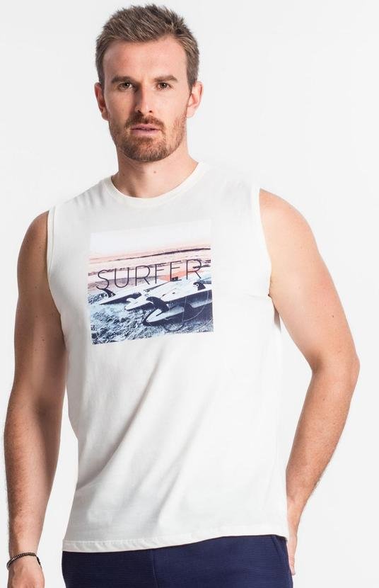 Imagem principal Regata Masculina Estampada Bege Diametro Diametro