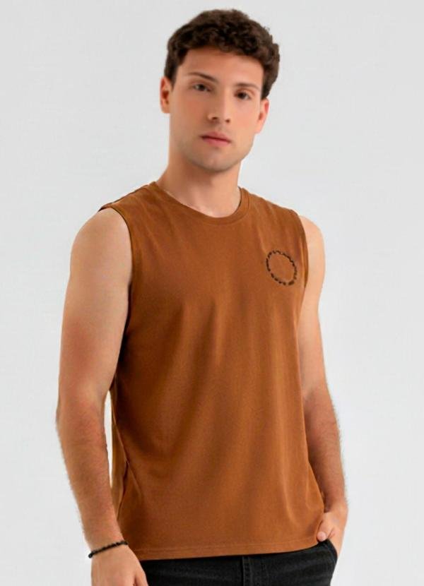 Imagem principal Regata Masculina Meia Malha Marrom The Philippines The Philippines