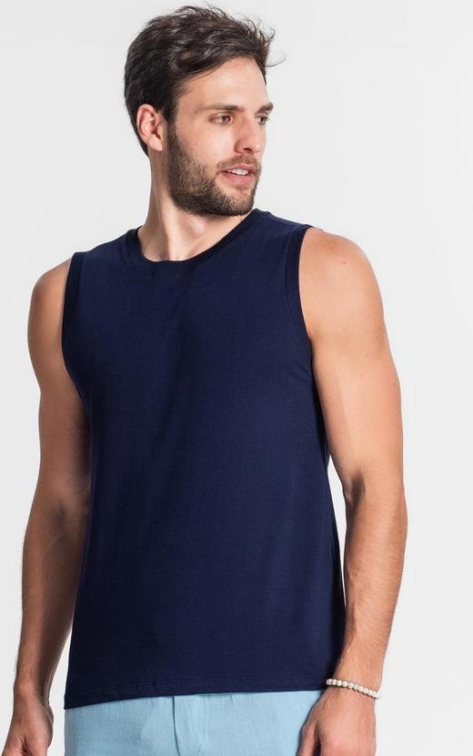 Imagem principal Regata Meia Malha Masculina Azul Diametro Diametro