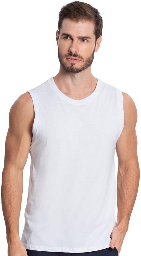 Imagem principal Regata Meia Malha Masculina Branco Diametro Diametro