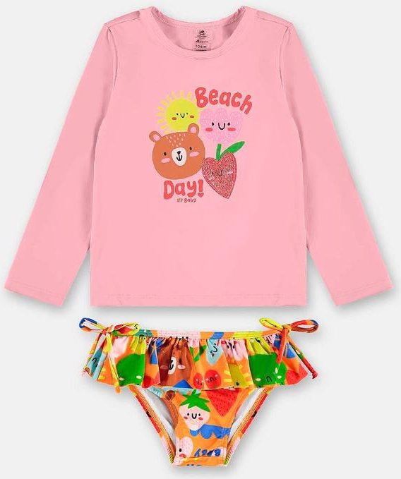 Imagem principal Biquíni Manga Longa Infantil Fps+50 Up Baby Rosa Up Baby