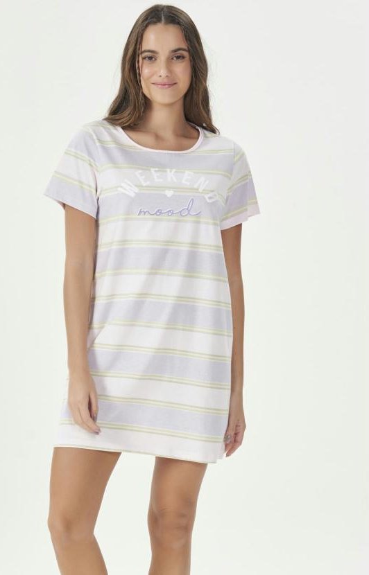 Imagem principal Camisola Manga Curta Listras Espaço Pijama Espaço Pijama