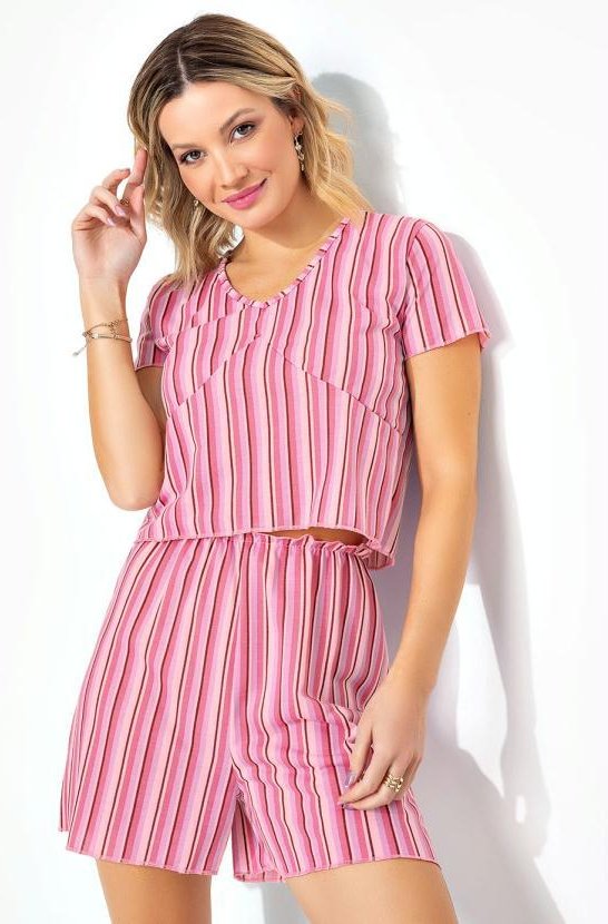 Imagem principal Pijama Listras Praianas Curto com Mangas Alma Dolce Alma Dolce